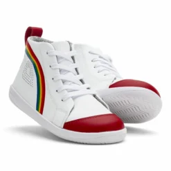 Bobux Kid+ Alley-Oop Boot Rainbow Red -Happy Little Soles Shop 837512d