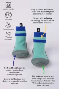 Turtl Socks In A Shell Aqua -Happy Little Soles Shop socksinashell aqua 2