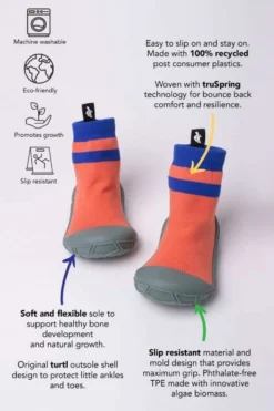 Turtl Socks In A Shell Coral -Happy Little Soles Shop socksinashell coral 2 1